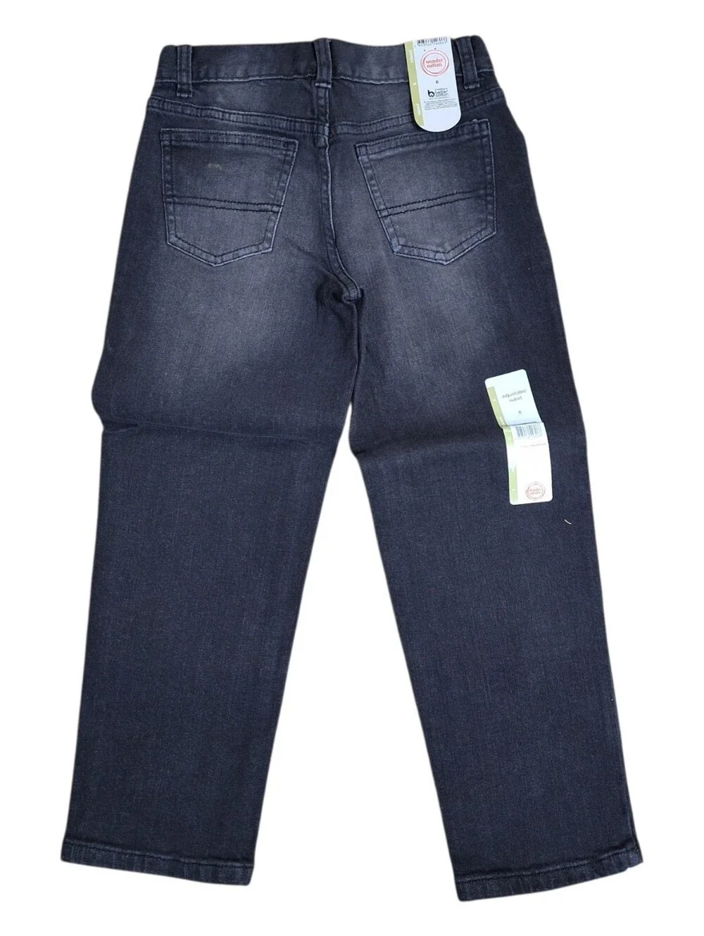NWT Wonder Nation Boys 3-Pack Relaxed Fit Black/Grey Denim Jeans (Size 6)